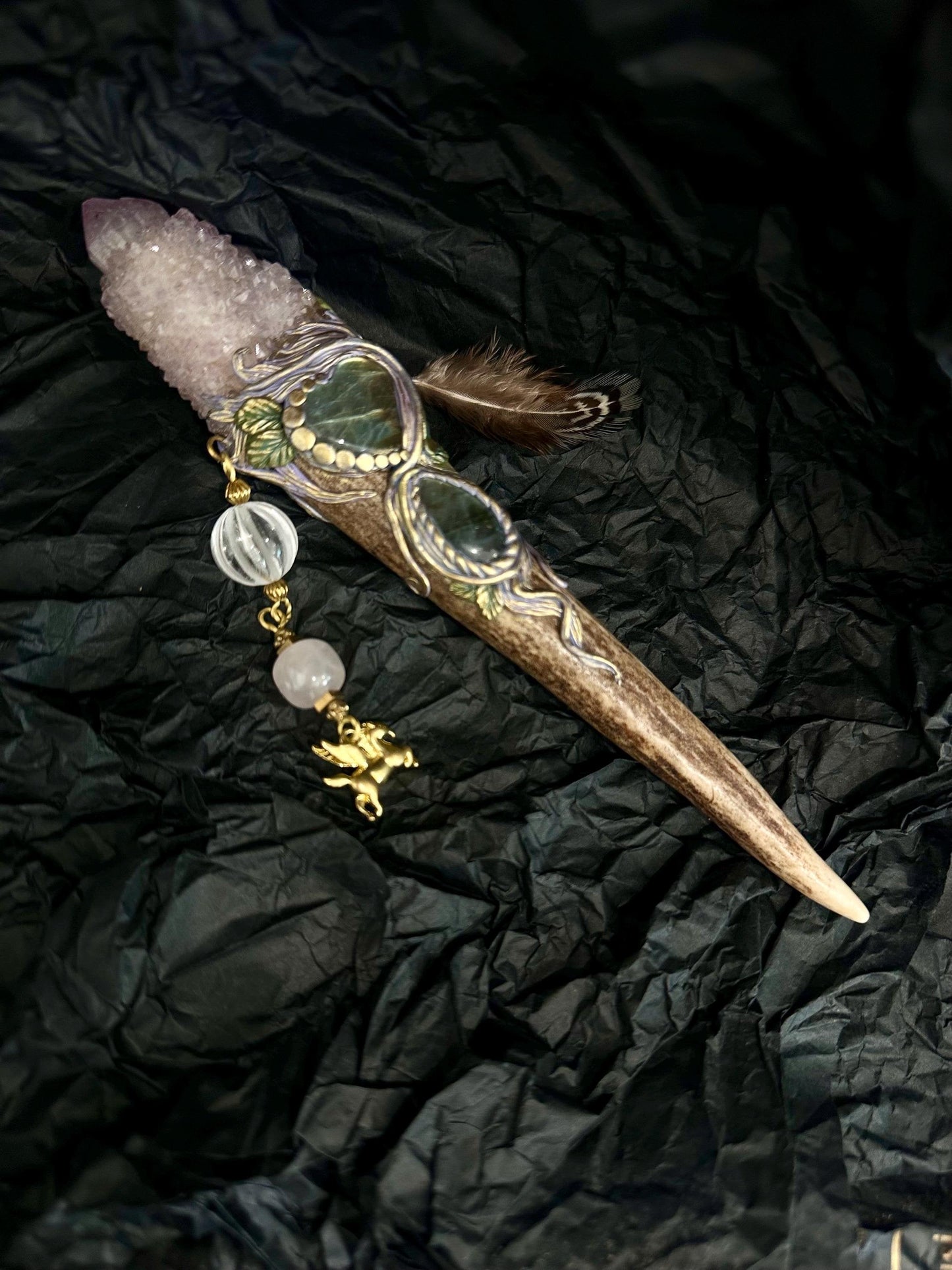 🔮 Spirit Quartz Crystal Wand ✨ Healing & Rituals