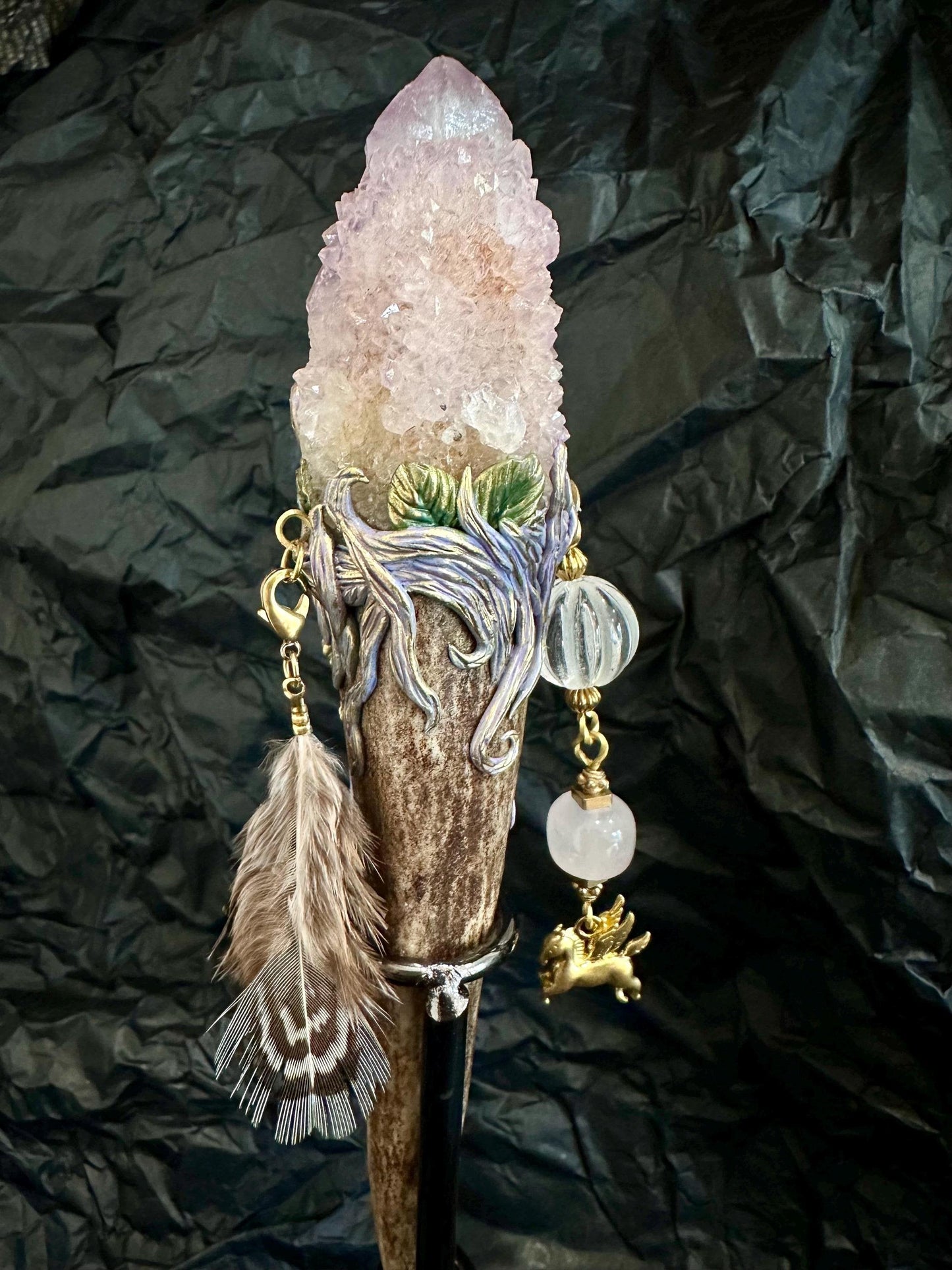 🔮 Spirit Quartz Crystal Wand ✨ Healing & Rituals