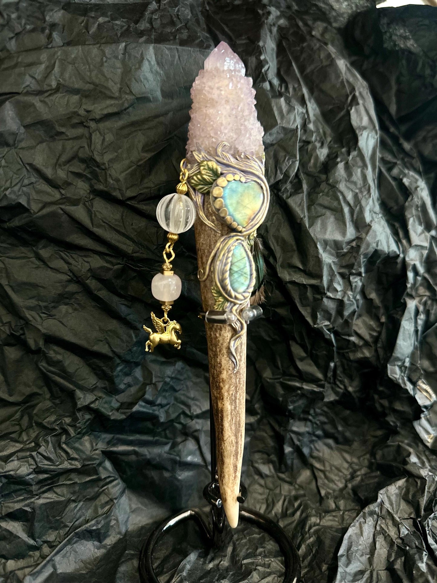 🔮 Spirit Quartz Crystal Wand ✨ Healing & Rituals