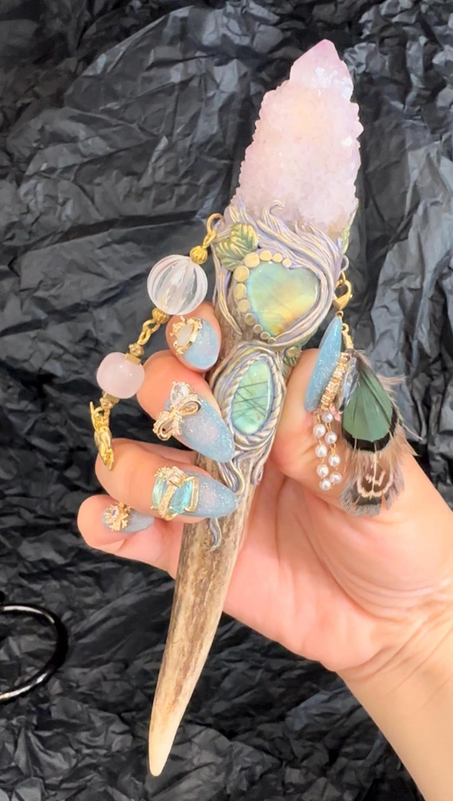 🔮 Spirit Quartz Crystal Wand ✨ Healing & Rituals