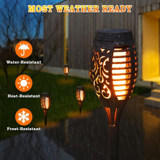🔥2025 Solar Torch Lights – Flickering Flame Outdoor Decor